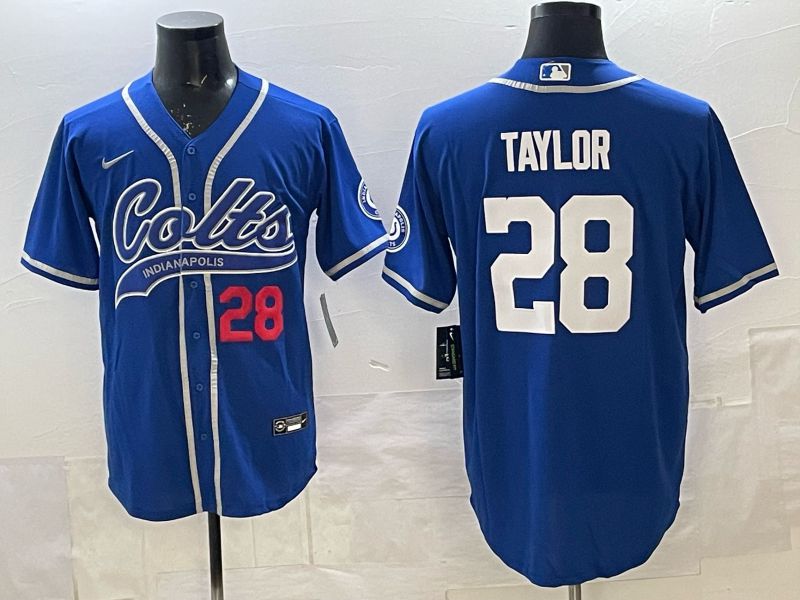 Men 2025 Indianapolis Colts #28 Taylor blue Joint Name Nike Limited NFL Jersey 002